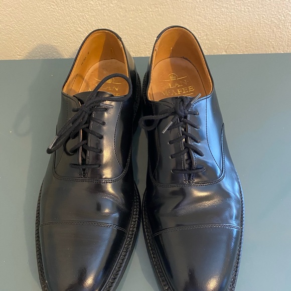 ALAN MCAFEE Men Oxfords Black Shoes Cap Toe 8 - Picture 5 of 8